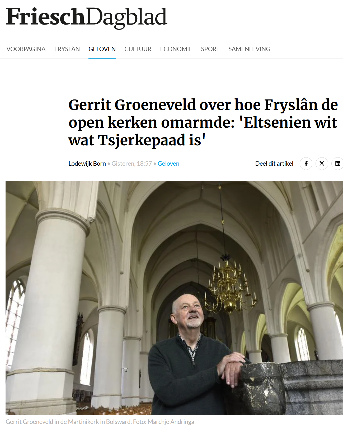 Gerrit Groeneveld in het Friesch Dagblad